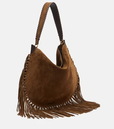 Isabel Marant Oskan Hobo Soft Shoulder Bag In Brown Suede
