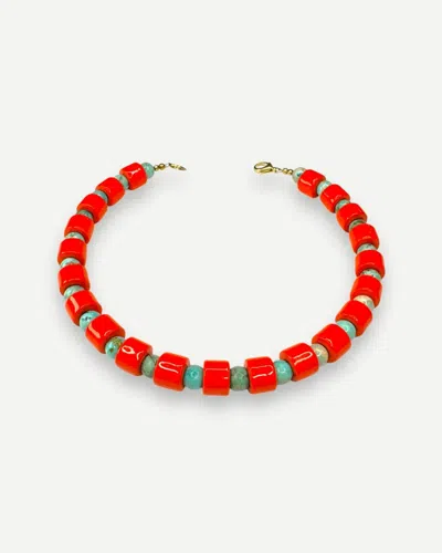 Her New Tribe Lobster And Turq Sundry Necklace