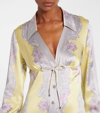 Versace Sheer Fabric Knee-length Long Sleeves Dress In Multi