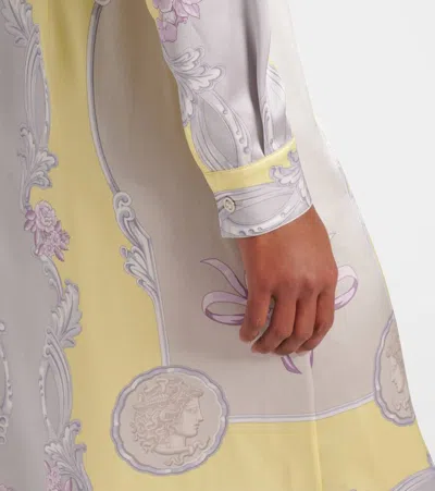 Versace Sheer Fabric Knee-length Long Sleeves Dress In Multi