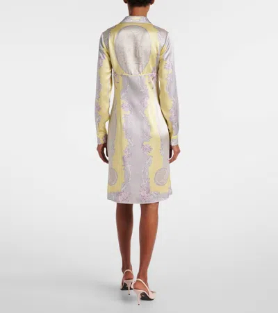 Versace Sheer Fabric Knee-length Long Sleeves Dress In Multi