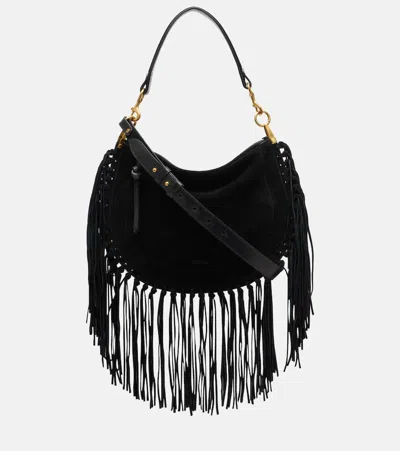 Isabel Marant Oskan Soft Fringed Suede Shoulder Bag