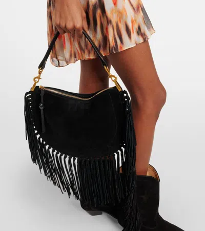 Isabel Marant Oskan Soft Fringed Suede Shoulder Bag