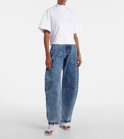 Alaïa Fishnet Thong Sandals In White