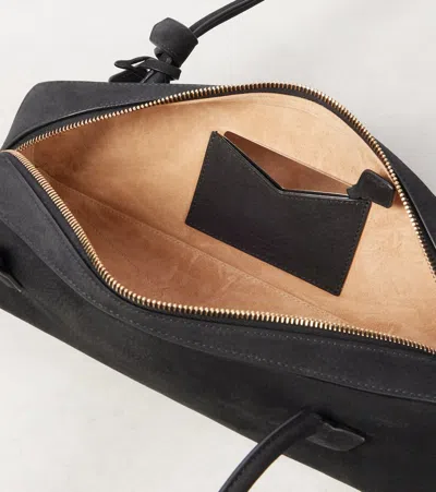 Alaïa Le Teckel Medium Nubuck Shoulder Bag In Black