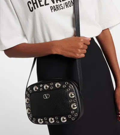 Valentino Nellcote Studded Leather Camera Crossbody Bag