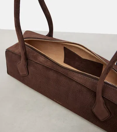 Alaïa Le Teckel Medium Suede Shoulder Bag In Brown