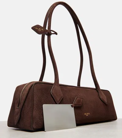 Alaïa Le Teckel Medium Suede Shoulder Bag In Brown