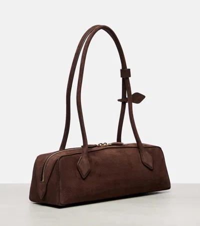 Alaïa Le Teckel Medium Suede Shoulder Bag In Brown