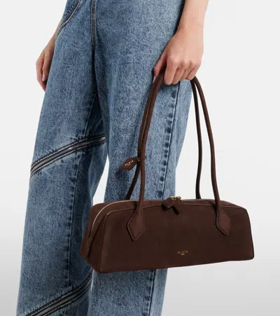 Alaïa Le Teckel Medium Suede Shoulder Bag In Brown