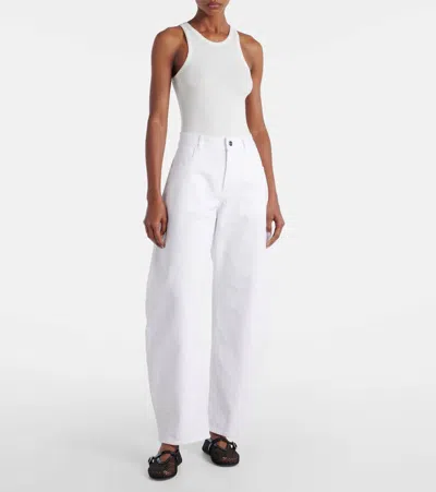 Alaïa Women White Ribbed Knit Tank Bodysuit In Animal Print