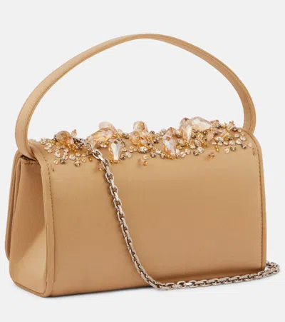 Roger Vivier Micro Pilgrim Chandelier Bag In Beige