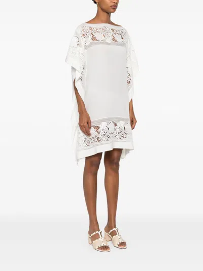 Ermanno Scervino Embroidered Silk Short Dress
