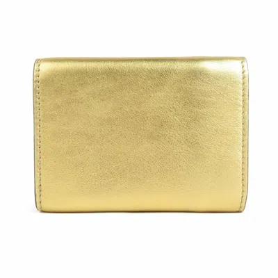 Pre-owned Fendi Gold Leather Wallet (tri-fold) ()