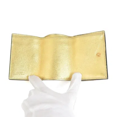 Pre-owned Fendi Gold Leather Wallet (tri-fold) ()