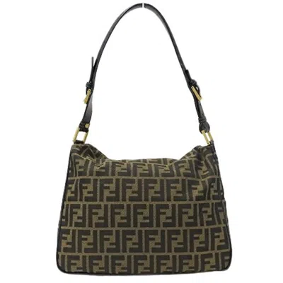 Pre-owned Fendi Zucca Brown Canvas Shoulder Bag ()