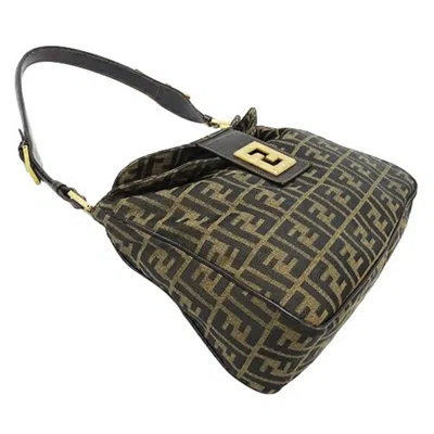Pre-owned Fendi Zucca Brown Canvas Shoulder Bag ()