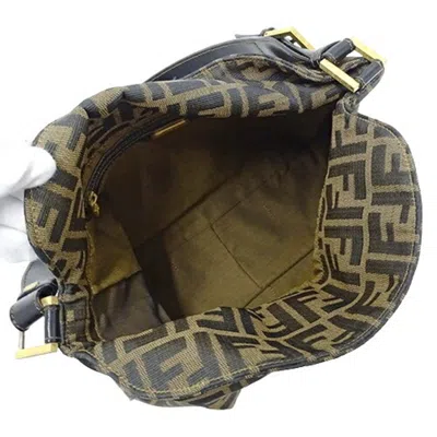 Pre-owned Fendi Zucca Brown Canvas Shoulder Bag ()