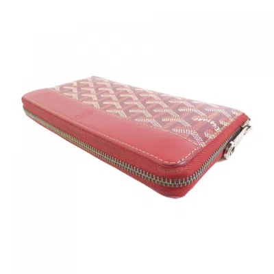 Pre-owned Goyard Red Color Coated Canvas Long Wallet (bi-fold) ()