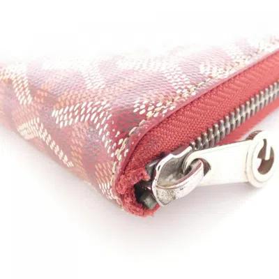 Pre-owned Goyard Red Color Coated Canvas Long Wallet (bi-fold) ()