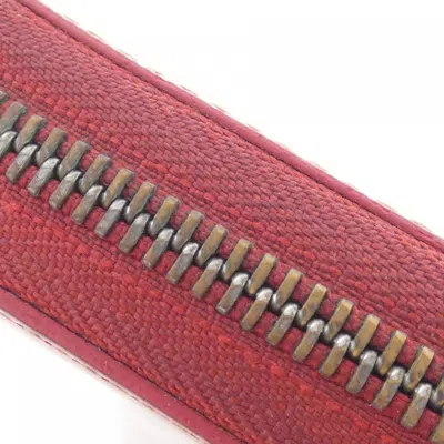 Pre-owned Goyard Red Color Coated Canvas Long Wallet (bi-fold) ()