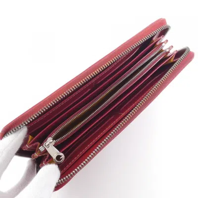 Pre-owned Goyard Red Color Coated Canvas Long Wallet (bi-fold) ()