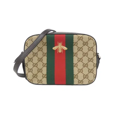 Pre-owned Gucci Beige Brown Gg Canvas Shoulder Bag ()