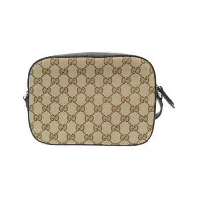 Pre-owned Gucci Beige Brown Gg Canvas Shoulder Bag ()