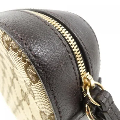 Pre-owned Gucci Beige Brown Gg Canvas Shoulder Bag ()