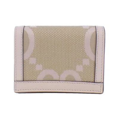 Pre-owned Gucci Beige Light Pink Canvas Leather Wallet (bi-fold) ()