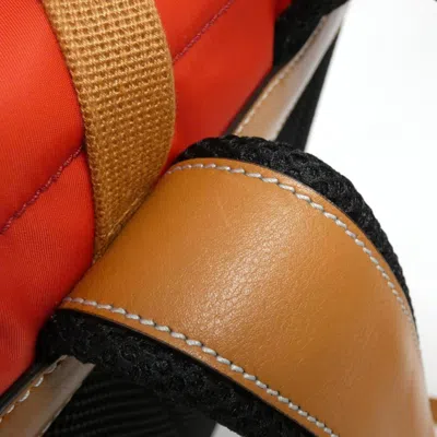 Pre-owned Gucci Beige Red Color Nylon Leather Backpack ()
