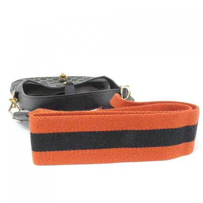 Pre-owned Gucci Black Ivory Denim Leather Shoulder Bag ()