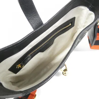 Pre-owned Gucci Black Ivory Denim Leather Shoulder Bag ()