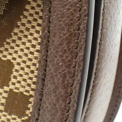 Pre-owned Gucci Brown Camel Canvas Leather Handbag Shoulder Bag ()