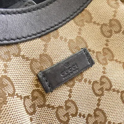 Pre-owned Gucci Gg Canvas Beige Black Gg Canvas Shoulder Bag ()