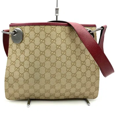 Pre-owned Gucci Gg Canvas Beige Gg Canvas Leather Shoulder Bag ()