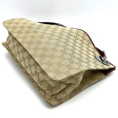 Pre-owned Gucci Gg Canvas Beige Gg Canvas Leather Shoulder Bag ()