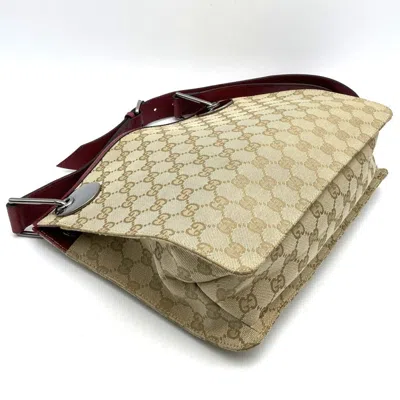 Pre-owned Gucci Gg Canvas Beige Gg Canvas Leather Shoulder Bag ()