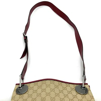 Pre-owned Gucci Gg Canvas Beige Gg Canvas Leather Shoulder Bag ()