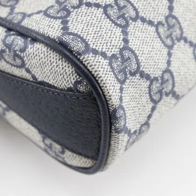Pre-owned Gucci Gray Navy Gg Plus Shoulder Bag ()
