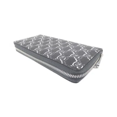 Pre-owned Gucci Gray White Coated Canvas Long Wallet (bi-fold) () In Multi