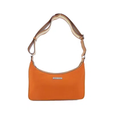 Pre-owned Gucci Light Brown Canvas Leather Shoulder Bag ()