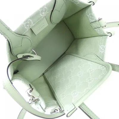 Pre-owned Gucci Pale Green Denim Handbag Shoulder Bag ()