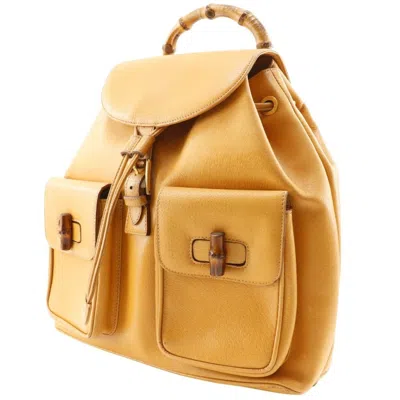 Pre-owned Gucci Yellow Leather Backpack ()