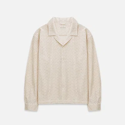Duke & Dexter Men's Duke Plus Antique White Crochet Shirt