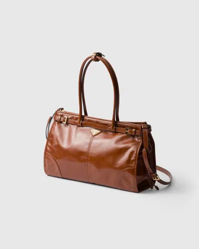 Prada Bonnie Large Convertible Leather Shoulder Handbag