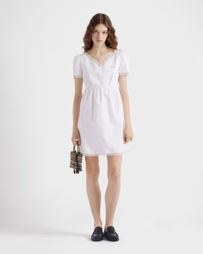 Prada Embroidered Vintage-look Fabric Mini-dress