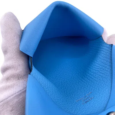 Pre-owned Hermes Blue Swift Leather Coin Purse/coin Case ()