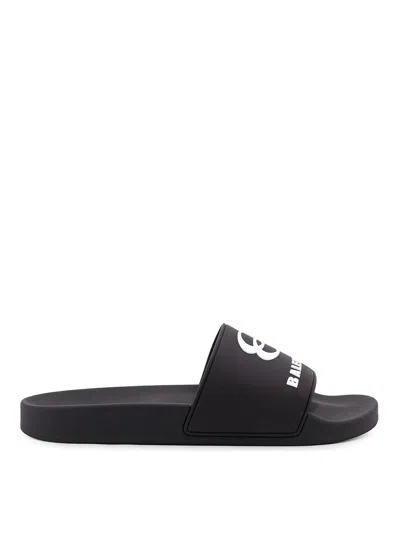 Balenciaga Rubber Slide Sandals For The Pool In Black