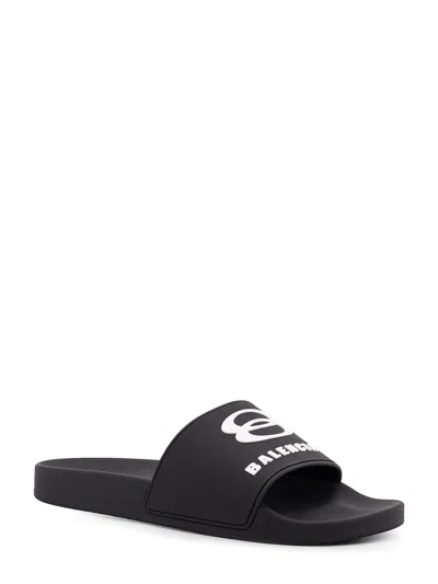 Balenciaga Rubber Slide Sandals For The Pool In Black
